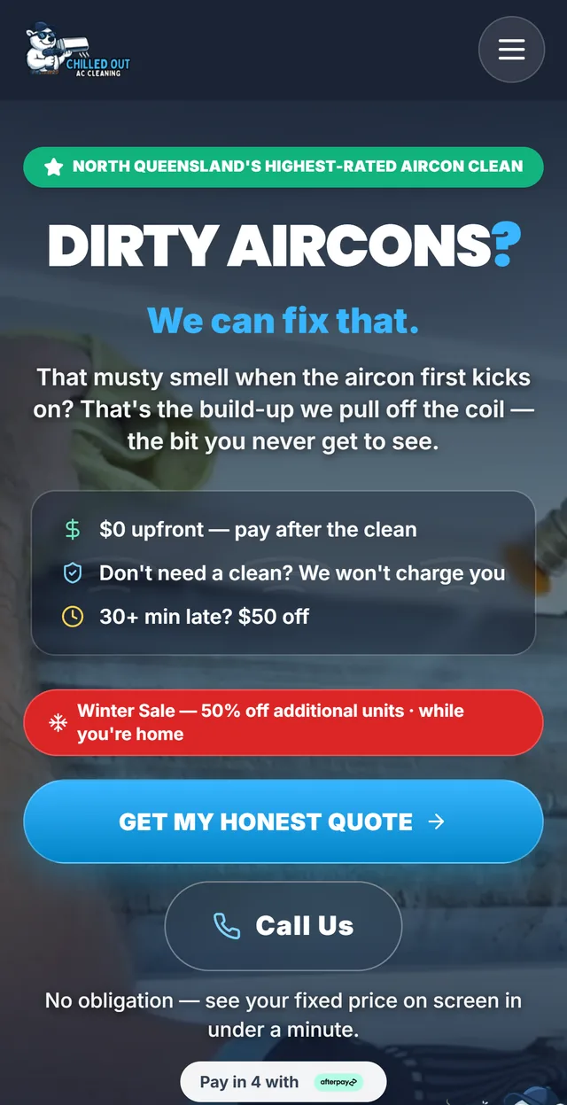 A trade booking website open on a phone